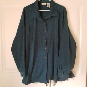 26W/28W Intense Teal long sleeve Fall button up